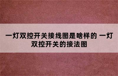 一灯双控开关接线图是啥样的 一灯双控开关的接法图